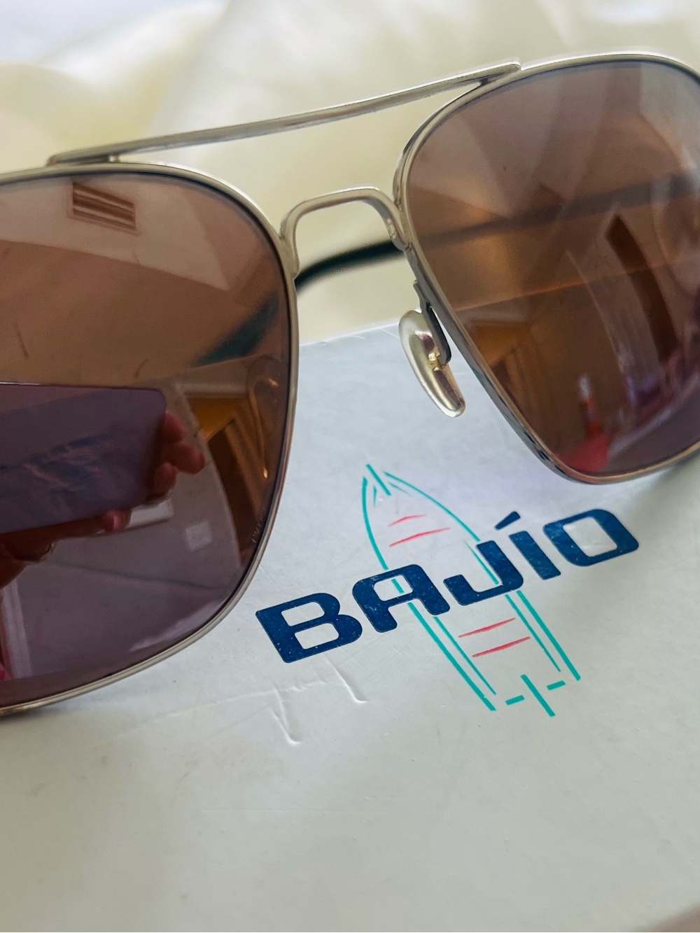 Men's Silver Frame Brown Lens Aviator Sunglasses